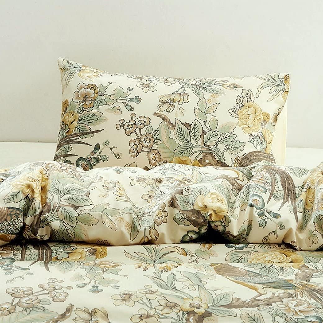 Chinoiserie Chic Peacock Floral Print Duvet Cover Set