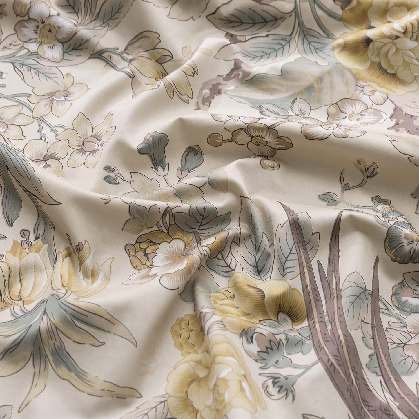Chinoiserie Chic Peacock Floral Print Duvet Cover Set
