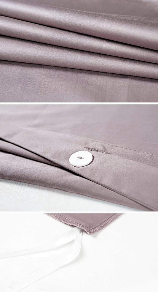 Eikei Solid Color Egyptian Cotton Luxury Bedding Duvet Set in Mauve