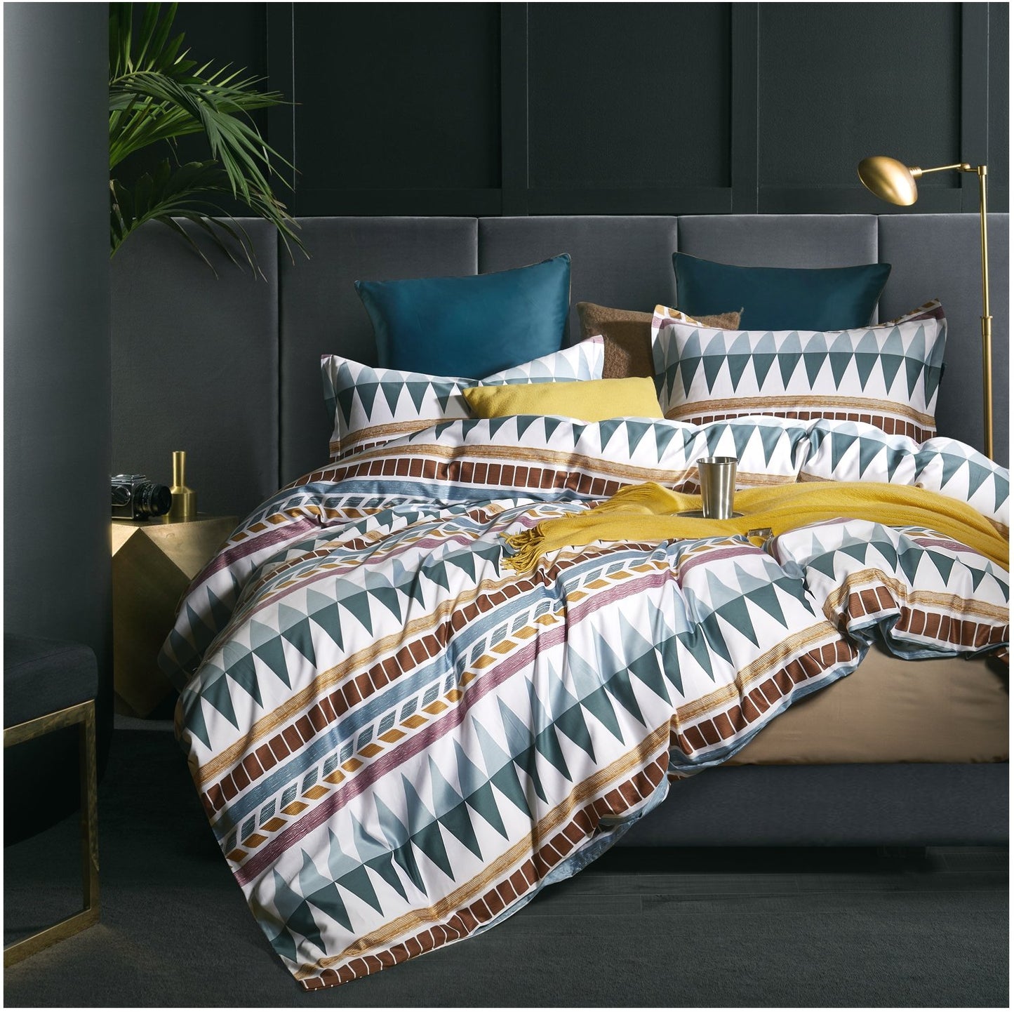 Bohemian Duvet Cover Ethnic Boho Southwestern 400TC Cotton Bedding Set