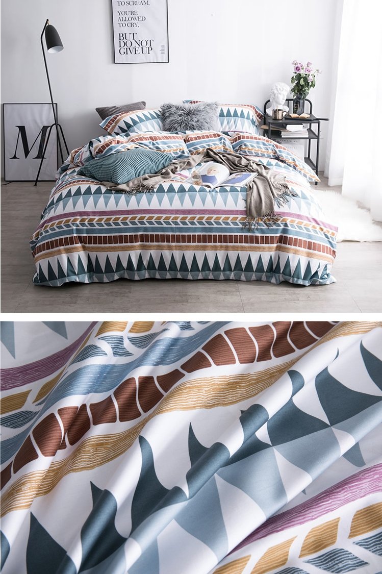 Bohemian Duvet Cover Ethnic Boho Southwestern 400TC Cotton Bedding Set