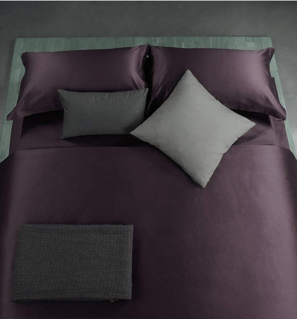 Eikei Solid Color Egyptian Cotton Luxury Bedding Duvet Set in Grape Plum