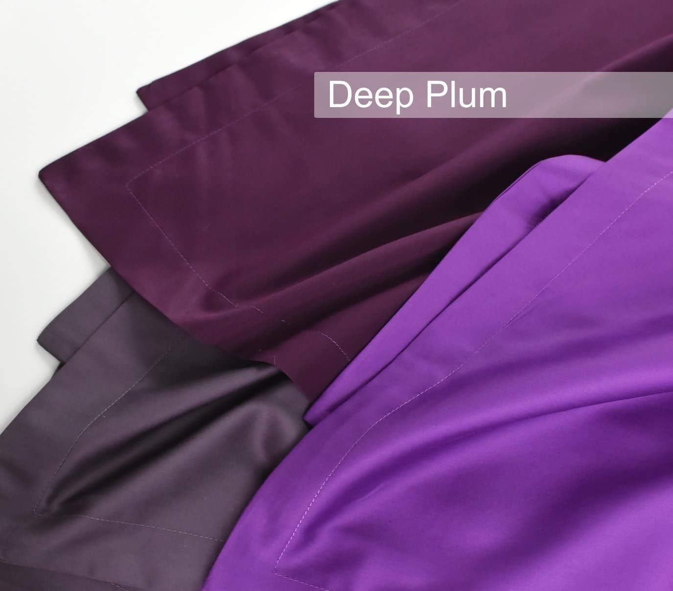 Eikei Solid Color Egyptian Cotton Luxury Bedding Duvet Set in Deep Plum