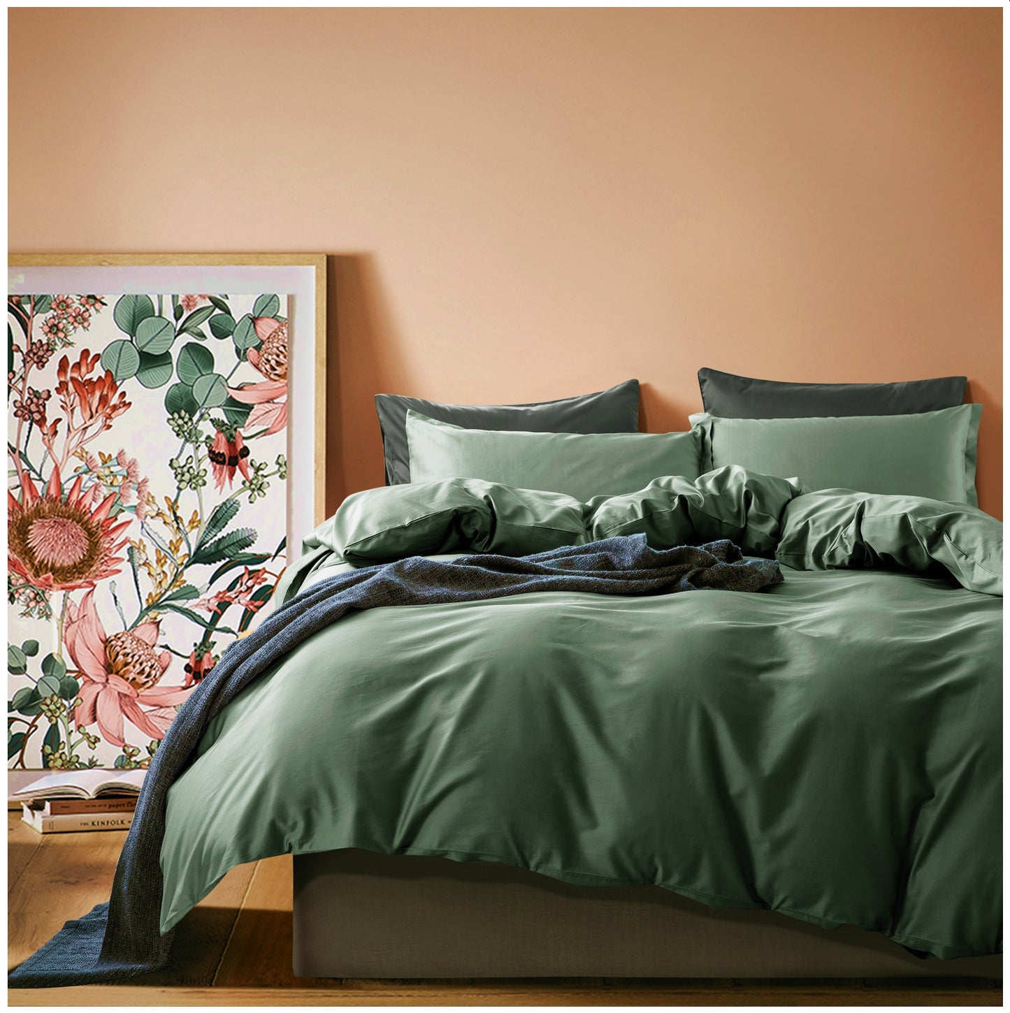 Eikei Egyptian Cotton Luxury Bedding Set in Woodland Green