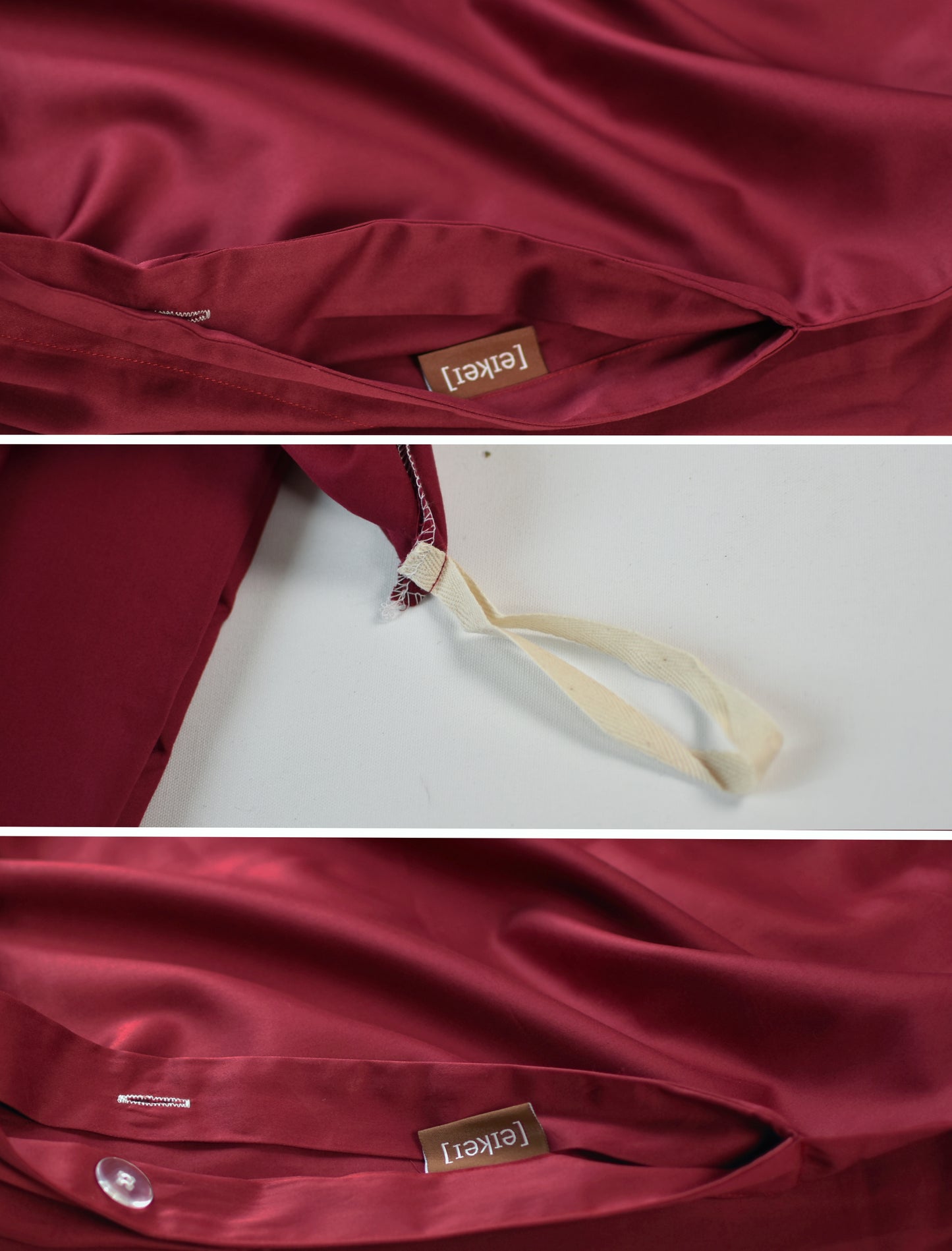 Solid Color Egyptian Cotton Luxury Bedding Set 400TC Long Staple Pima Sateen Weave in Burgundy