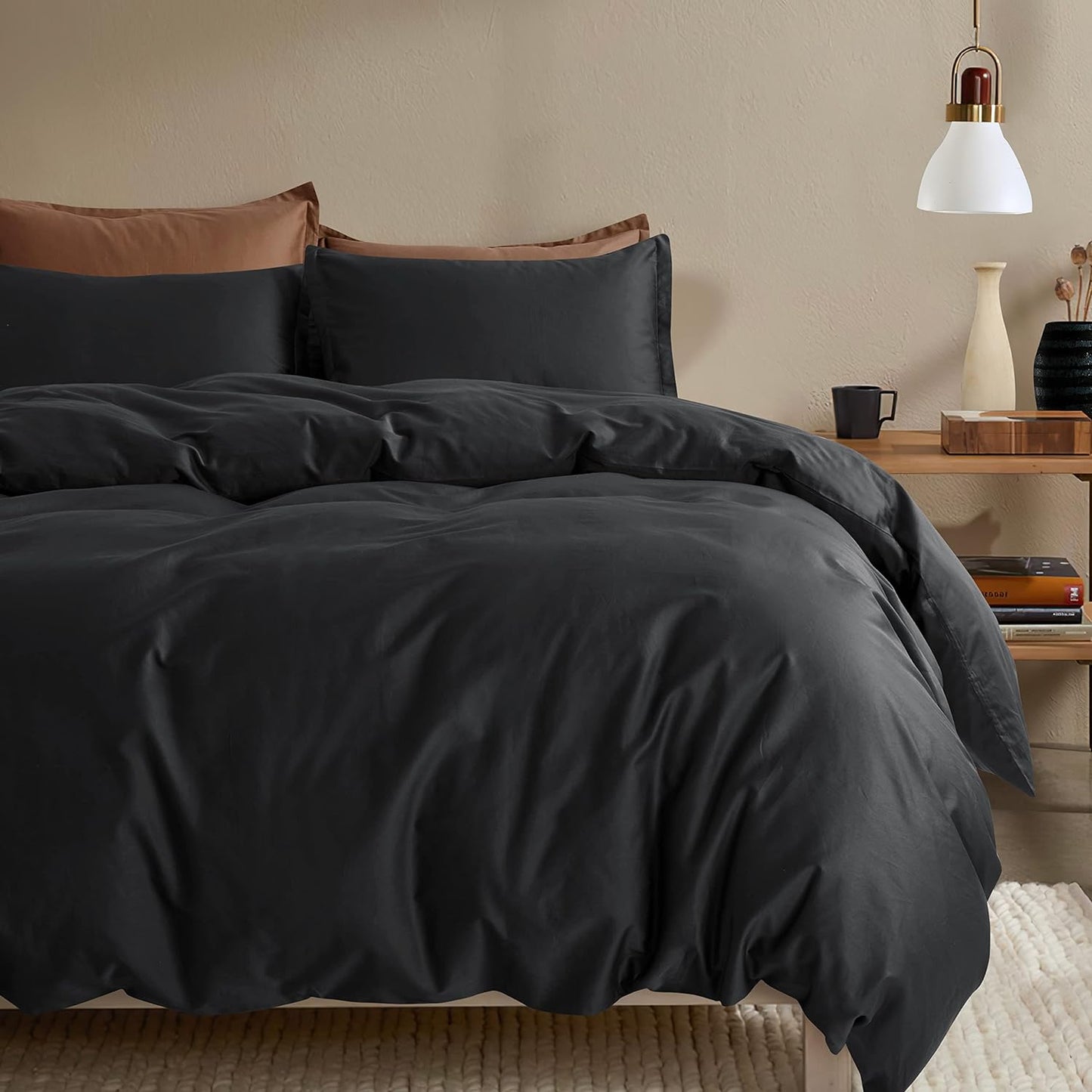 Eikei Egyptian Cotton Luxury Bedding Set 400TC in Black