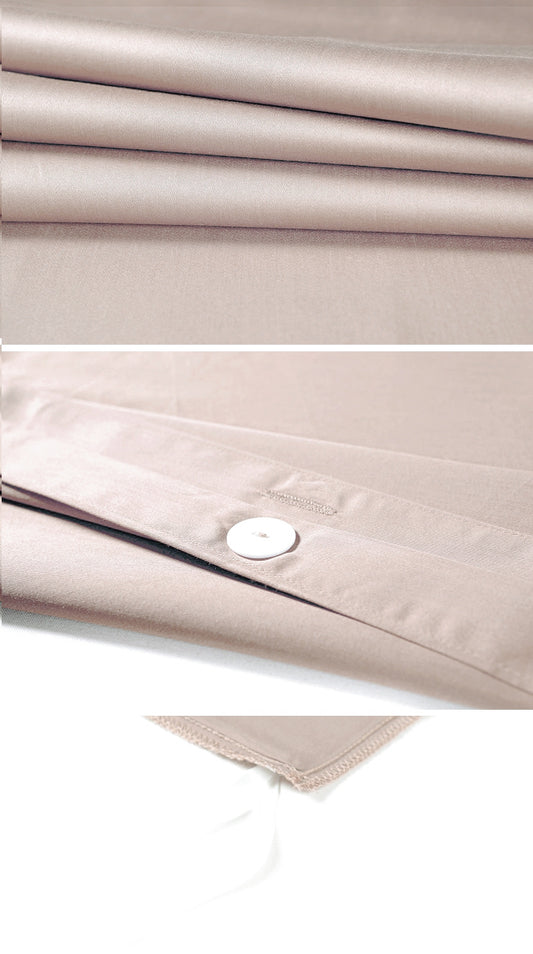 Solid Color Egyptian Cotton Luxury Bedding Set 400TC Long Staple Pima Sateen Weave in Rose Dust