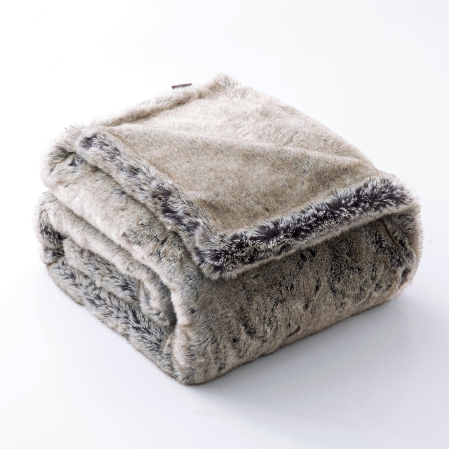 Luxury Oversized Faux Fur Throw Blanket Timberwolf