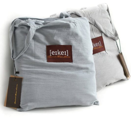 Washed Cotton Chambray Duvet Cover Modern Style Soft Feel Percale Bedding Set Cloudy Sky