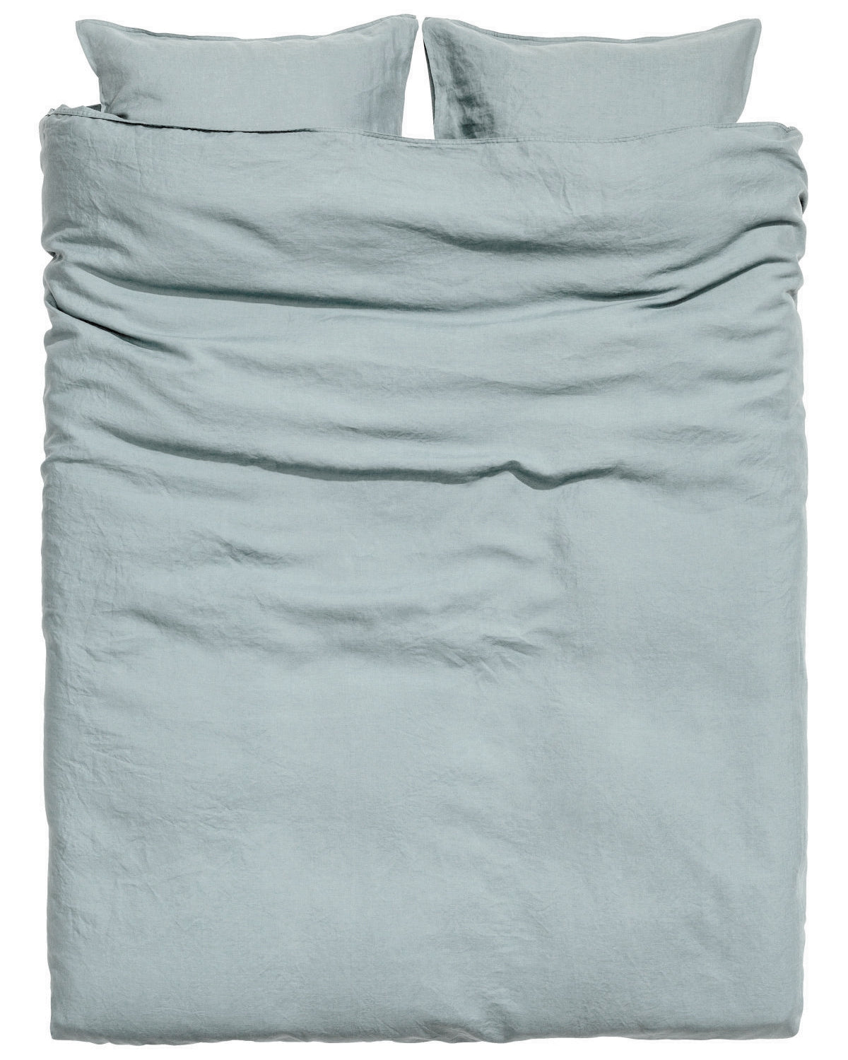Eikei Washed Cotton Chambray Duvet Cover Soft Feel Percale Bedding Set Eucalyptus Mint