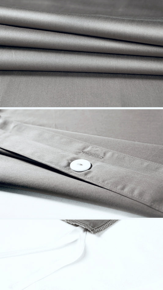 Solid Color Egyptian Cotton Luxury Bedding Set 400TC Long Staple Pima Sateen Weave in Taupe