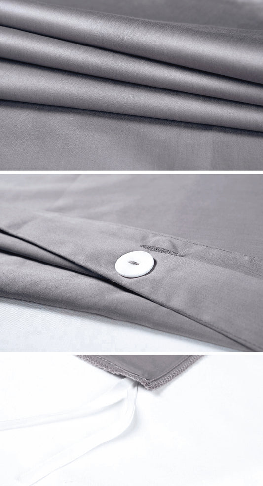 Solid Color Egyptian Cotton Luxury Bedding Set 400TC Long Staple Pima Sateen Weave in Dusty Lilac