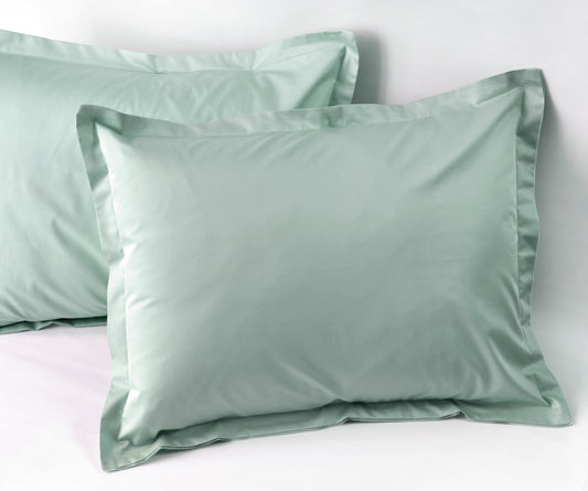 Solid Color Egyptian Cotton Luxury Bedding Set 400TC Long Staple Pima Sateen Weave in Mint Sky