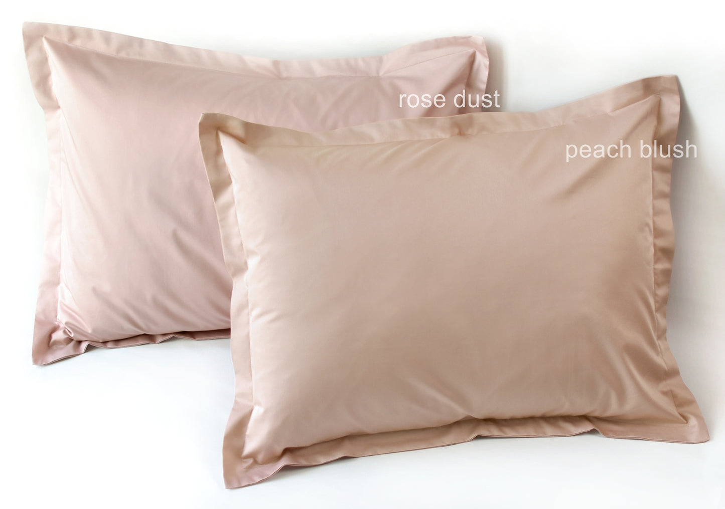 Solid Color Egyptian Cotton Luxury Bedding Set 400TC Long Staple Pima Sateen Weave in Rose Dust