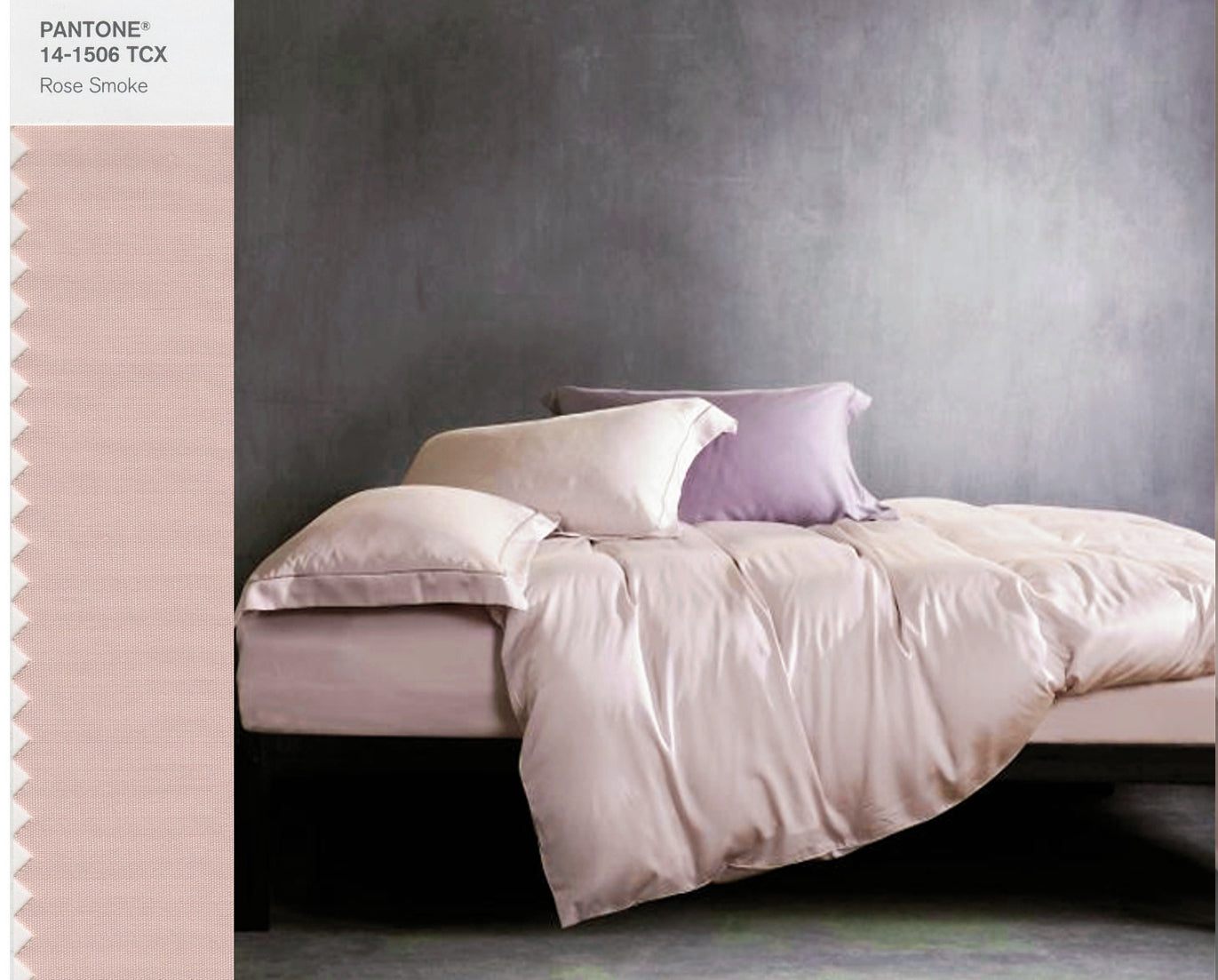 Solid Color Egyptian Cotton Luxury Bedding Set 400TC Long Staple Pima Sateen Weave in Rose Dust