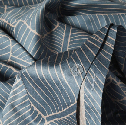 Mid century Modern Vintage Palm Leaf Print Bedding Set