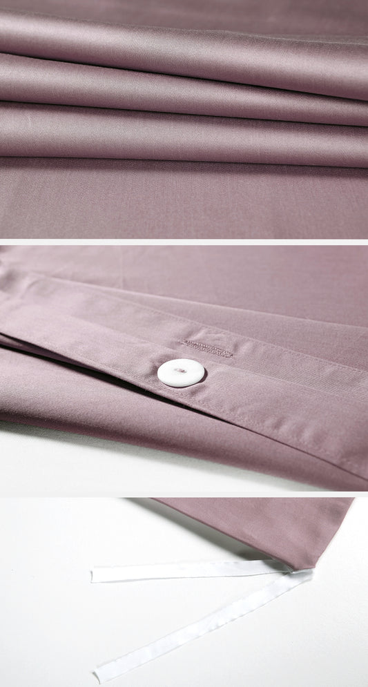 Solid Color Egyptian Cotton Luxury Bedding Set 400TC Long Staple Pima Sateen Weave in Twilight Mauve